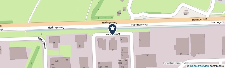 Kaartweergave Kelvinstraat in Franeker