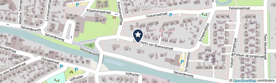 Kaartweergave Lammerts Van Buerenstraat in Franeker