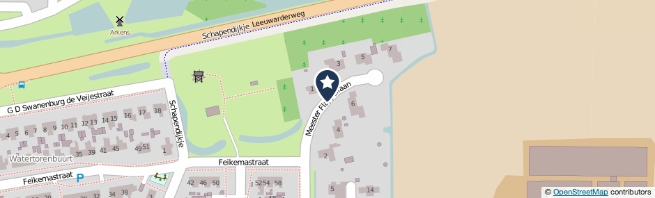 Kaartweergave Meester Flapperlaan in Franeker