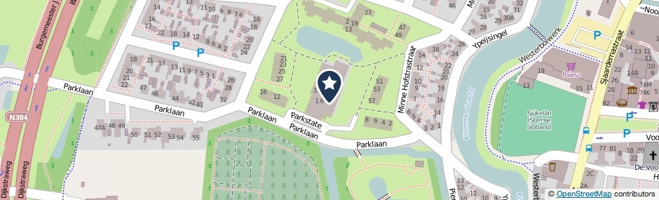Kaartweergave Parkstate 13 in Franeker