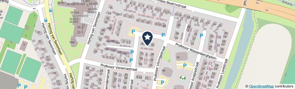 Kaartweergave Professor Wassenberghplein 27 in Franeker