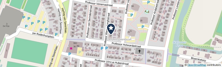 Kaartweergave Professor Wassenberghstraat 40 in Franeker