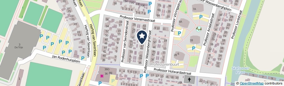 Kaartweergave Professor Wassenberghstraat 49 in Franeker