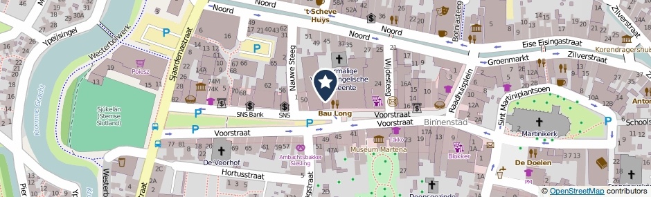 Kaartweergave Voorstraat 44 in Franeker