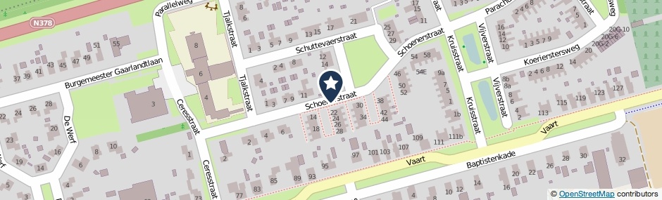 Kaartweergave Schoenerstraat in Gasselternijveen