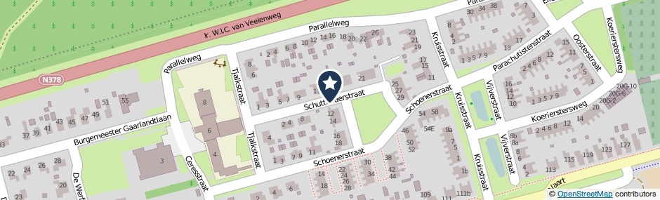 Kaartweergave Schuttevaerstraat in Gasselternijveen