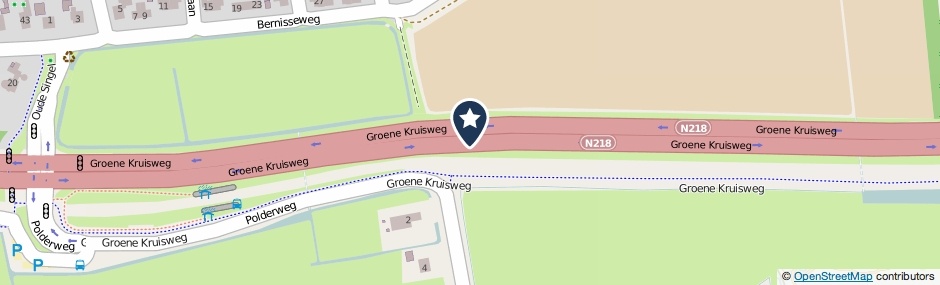 Kaartweergave Groene Kruisweg in Geervliet