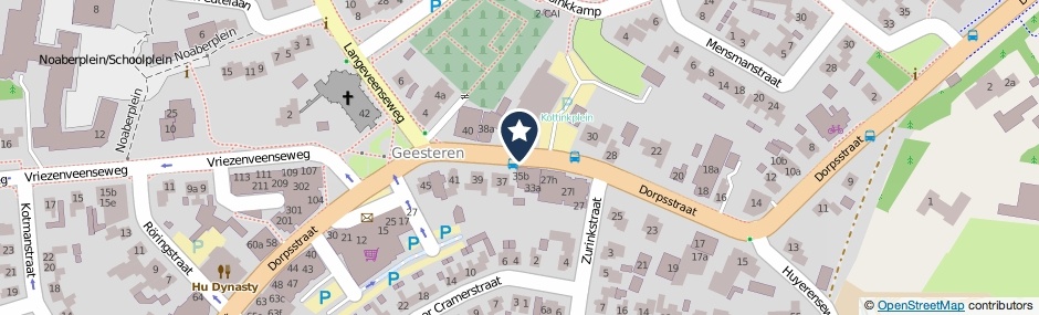 Kaartweergave Dorpsstraat in Geesteren (Overijssel)