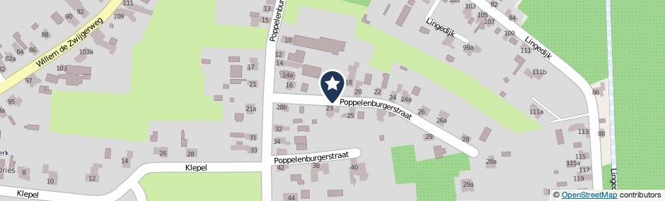Kaartweergave Poppelenburgerstraat in Geldermalsen