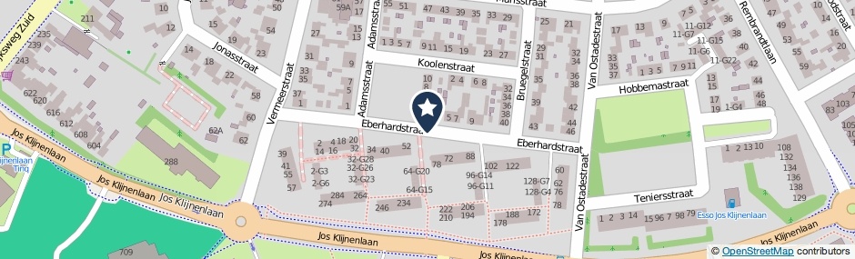 Kaartweergave Eberhardstraat in Geleen