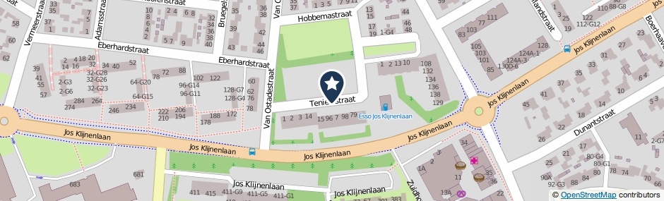Kaartweergave Teniersstraat in Geleen