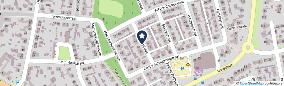 Kaartweergave Bilderdijkstraat in Gemert