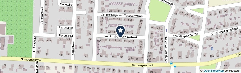 Kaartweergave Van Limburg Stirumstraat in Gendt