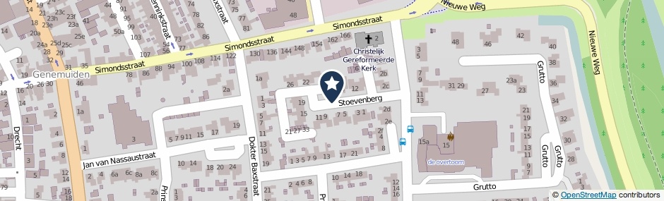 Kaartweergave Stoevenberg in Genemuiden