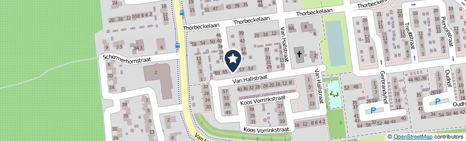 Kaartweergave Van Hallstraat 61 in Goes