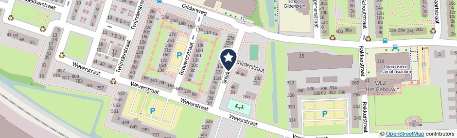 Kaartweergave Snijderstraat in Gorinchem