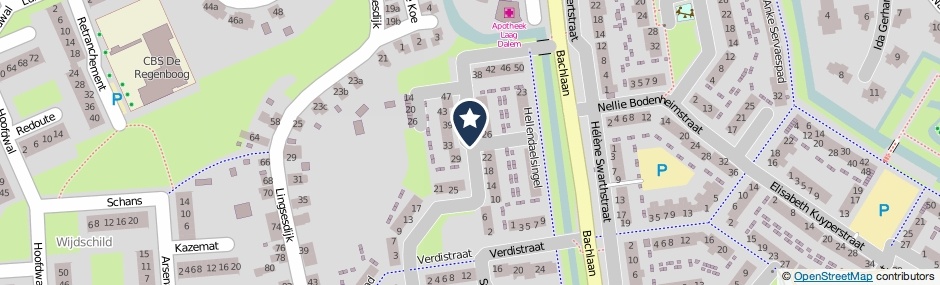 Kaartweergave Van Beethovenstraat in Gorinchem