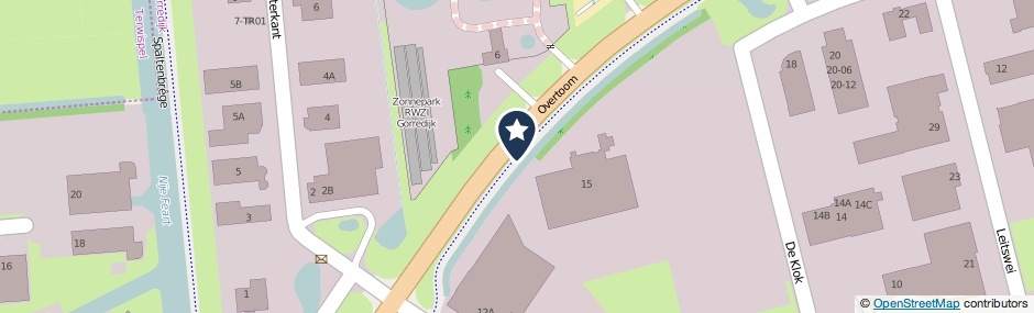 Kaartweergave Overtoom in Gorredijk
