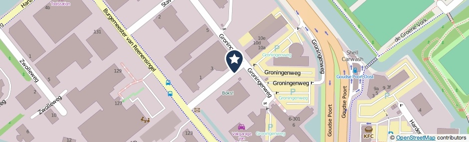 Kaartweergave Groningenweg in Gouda