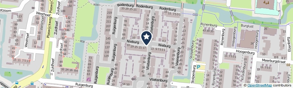 Kaartweergave Nieburg in Gouda