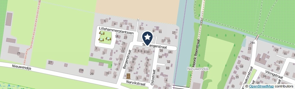 Kaartweergave Stavangerstraat in Goudswaard