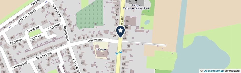 Kaartweergave Dorpsstraat in Graauw