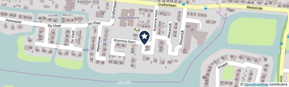 Kaartweergave Kromme Horn in Graft