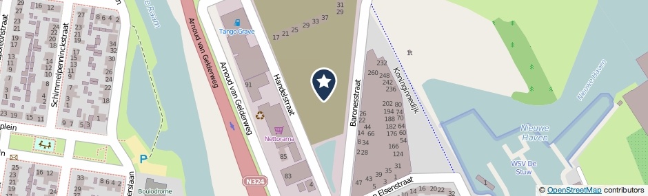Kaartweergave Baronesstraat 13 in Grave