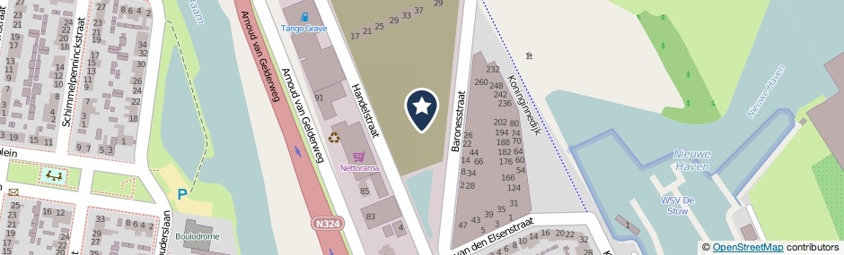 Kaartweergave Baronesstraat 9 in Grave
