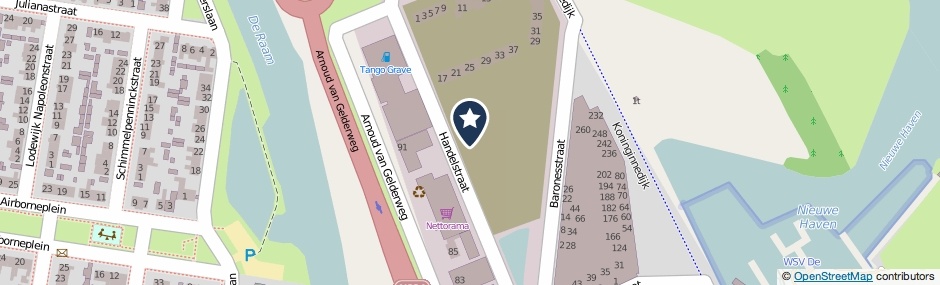 Kaartweergave Handelstraat 1 in Grave