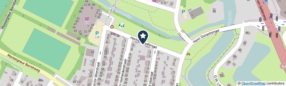 Kaartweergave Hertogsgraafsingel in Grave