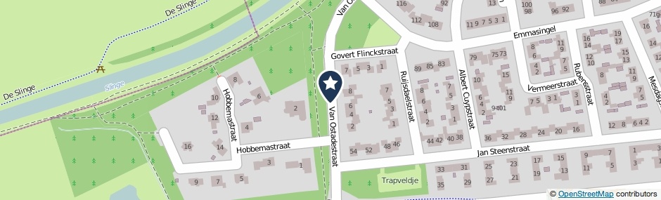 Kaartweergave Van Ostadestraat in Groenlo