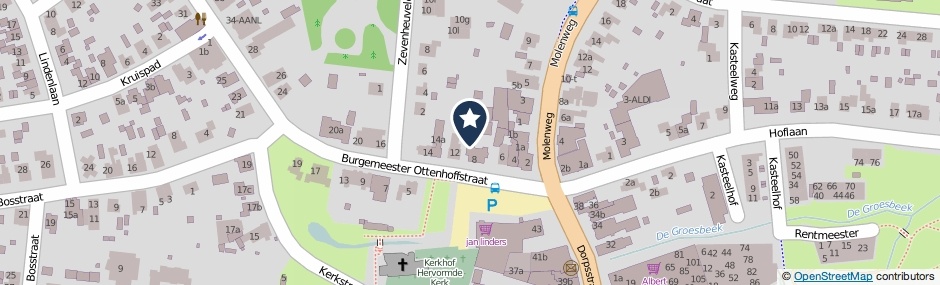 Kaartweergave Burgemeester Ottenhoffstraat 10 in Groesbeek