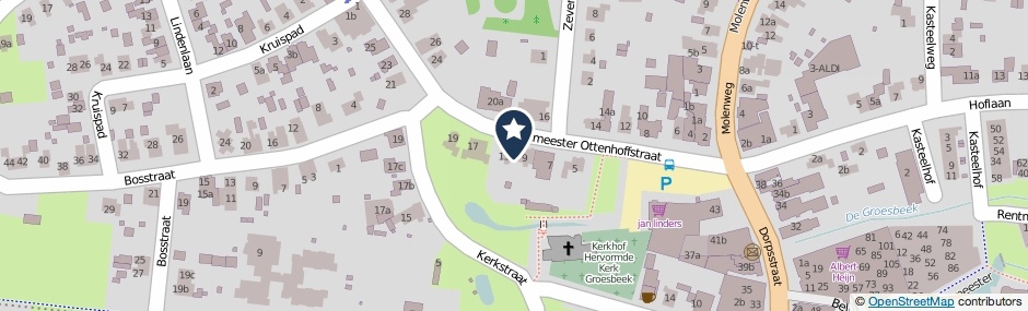 Kaartweergave Burgemeester Ottenhoffstraat 11 in Groesbeek