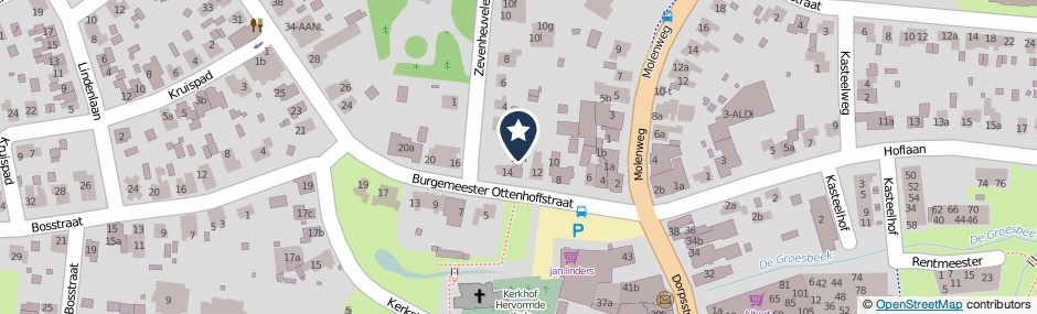 Kaartweergave Burgemeester Ottenhoffstraat 14-A in Groesbeek