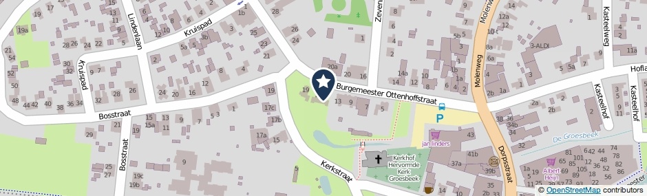Kaartweergave Burgemeester Ottenhoffstraat 15 in Groesbeek