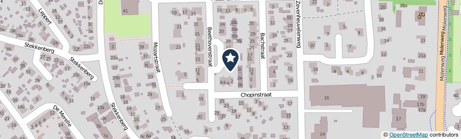 Kaartweergave Chopinstraat 2-L in Groesbeek