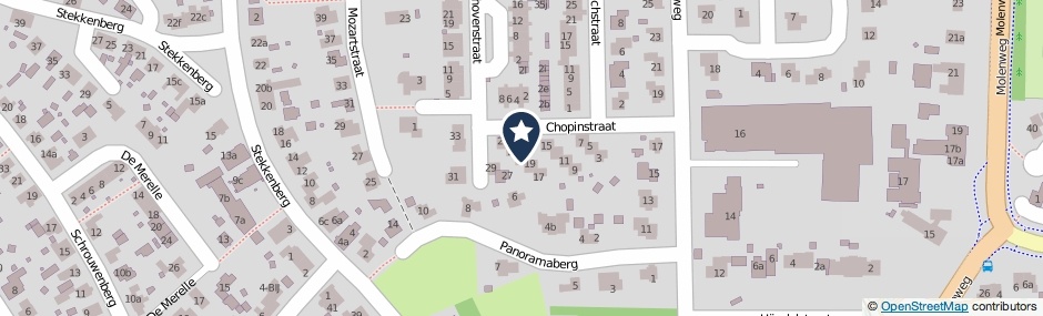 Kaartweergave Chopinstraat 21 in Groesbeek