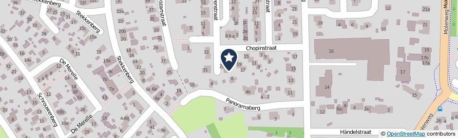 Kaartweergave Chopinstraat 27 in Groesbeek