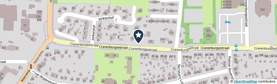 Kaartweergave Cranenburgsestraat 15 in Groesbeek
