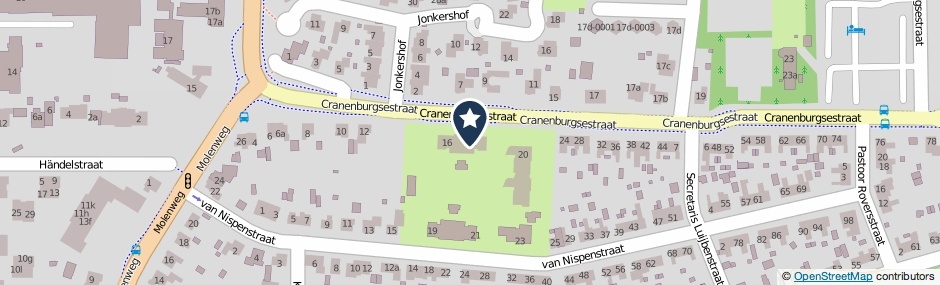 Kaartweergave Cranenburgsestraat 18 in Groesbeek