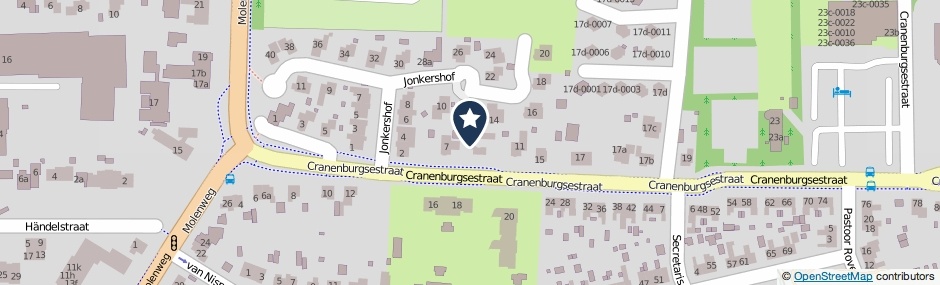 Kaartweergave Cranenburgsestraat 9 in Groesbeek