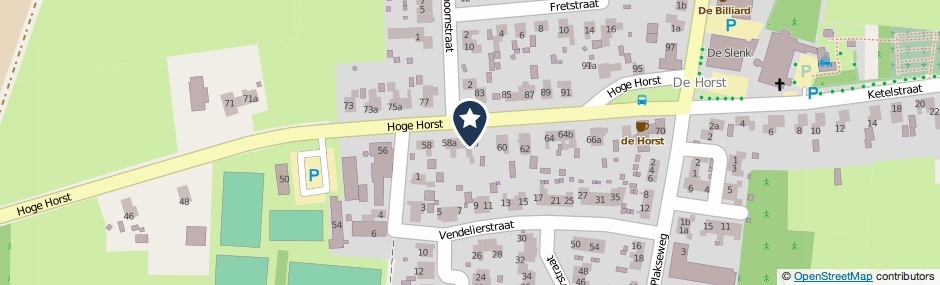Kaartweergave Hoge Horst 58-D in Groesbeek