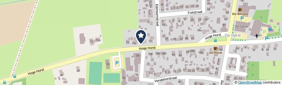 Kaartweergave Hoge Horst 75-A in Groesbeek
