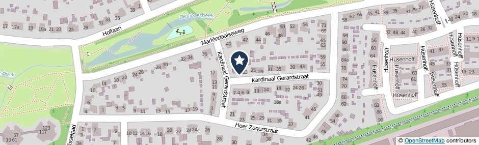 Kaartweergave Kardinaal Gerardstraat 21 in Groesbeek