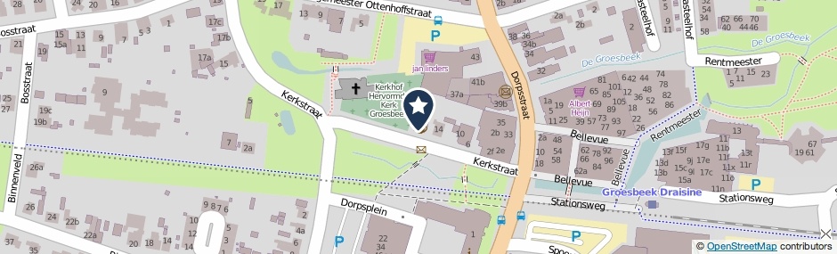 Kaartweergave Kerkstraat 16-A in Groesbeek