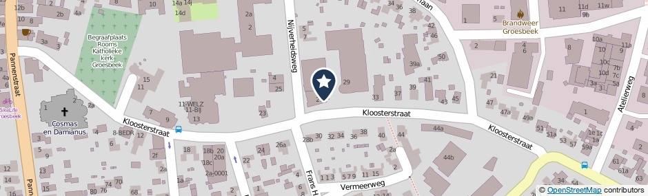 Kaartweergave Kloosterstraat 27-A in Groesbeek
