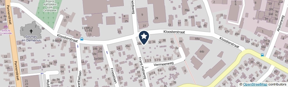 Kaartweergave Kloosterstraat 30-B in Groesbeek