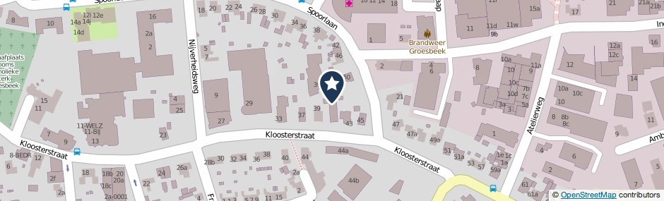 Kaartweergave Kloosterstraat 41 in Groesbeek