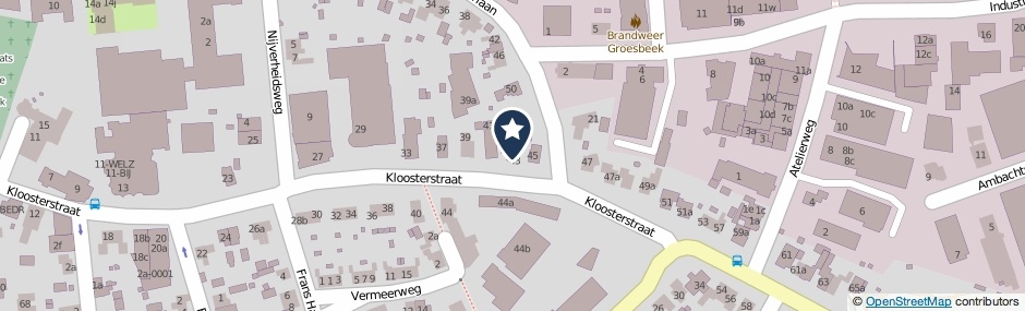 Kaartweergave Kloosterstraat 43 in Groesbeek